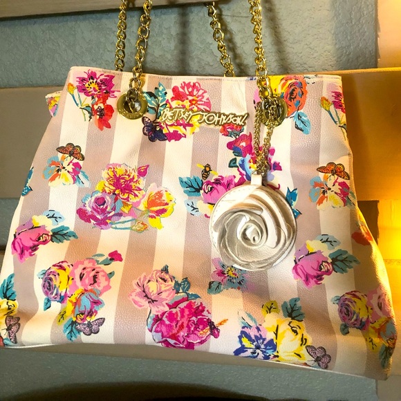 Betsey Johnson Floral Satchel - Picture 1 of 6